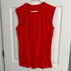Athleta Orange Sleeveless Tank Top with Quarter zip Size Medium